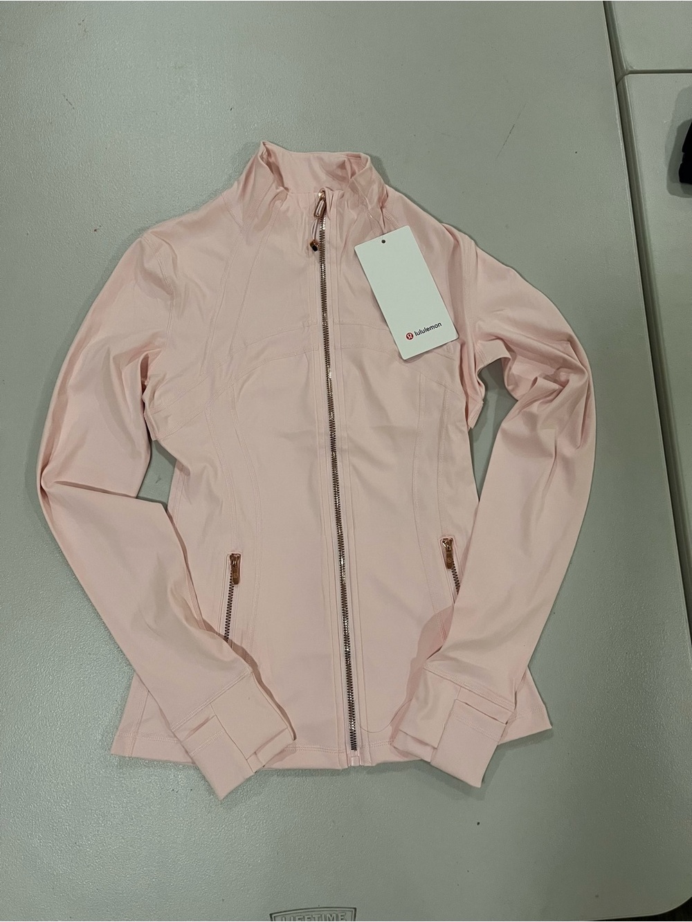 Lululemon Define Jacket & Leggings Set Light Pink Gold Zip Size 4 - Picture 2 of 8
